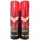 Two red 200ml Police Instinct Deodorant Sprays for men, each with a winged logo, are standing side by side.