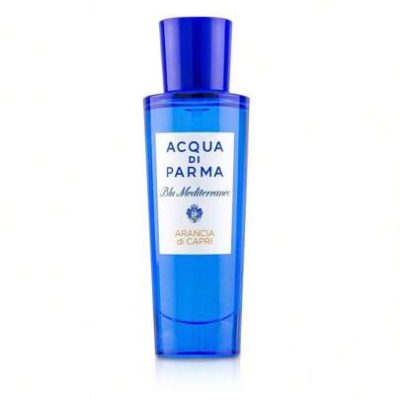 A blue bottle of Acqua di Parma Blu Mediterraneo Arancia di Capri EDT Spray 30ml stands upright against a white background.
