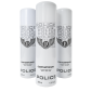 Two white cans of Police Contemporary Deodorant Spray for Men, 200ml each, with black and silver logos, displayed against a dark gradient background.