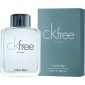 A 100ml Calvin Klein CK Free EDT spray for men is shown beside its blue box.