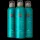Three teal bottles of Rituals The Ritual of Karma Foaming Shower Gel 200ml are placed side by side against a plain black background.