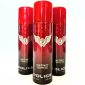 Three cans of 3x Police Instinct Deodorant Spray for Men, 200ml, featuring black-red gradient packaging and red caps, are arranged upright on a white background.