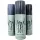 Three 150ml bottles of Cerruti 1881 Pour Homme Deodorant Spray for Men are standing upright against a white background.