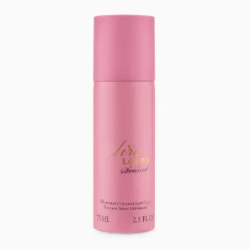 A set of two 75ml pink spray bottles labeled "2x Loewe Aire Loewe Sensual Deodorant Spray for Her," featuring gold and white text.