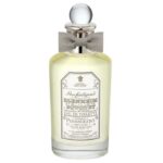 A 100ml clear glass bottle of Penhaligon's Blenheim Bouquet EDP for Men, adorned with a grey bow, silver cap, and a detailed white front label.