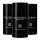 Three Givenchy Gentleman Society Deodorant Sticks for Men (75ml each) are arranged in a row, featuring black packaging with a white geometric logo, set against a white background.