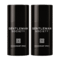 Two Givenchy Gentleman Society Deodorant Sticks for Men (75ml each) stand side by side, featuring a sleek black design with white text and a geometric logo.