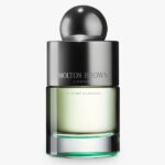 A 100ml bottle of Molton Brown Wild Mint & Lavandin Eau de Toilette (Unisex) with a metallic cap and light green liquid inside.