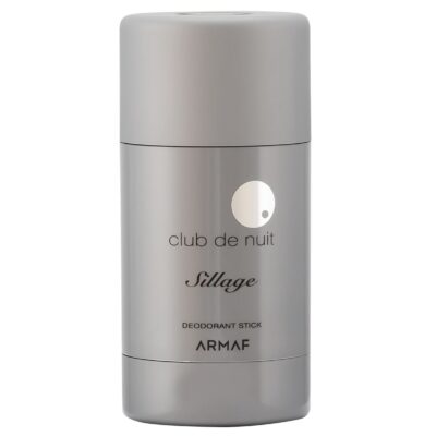 Three silver cylindrical 75ml deodorant sticks, labeled "Armaf Club de Nuit Sillage" for unisex use, are standing upright on a plain white background.