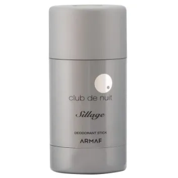 Three silver cylindrical 75ml deodorant sticks, labeled "Armaf Club de Nuit Sillage" for unisex use, are standing upright on a plain white background.