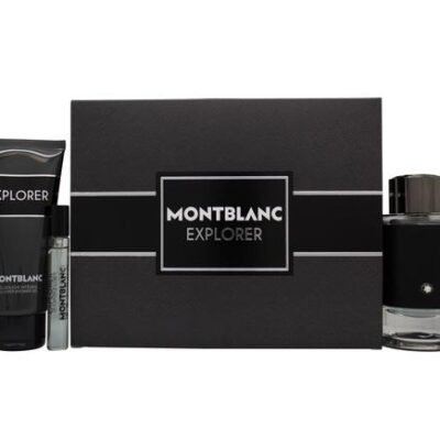 Mont Blanc Explorer Gift Set for Men includes a 100ml EDP, a 100ml shower gel, and a 7.5ml EDP.