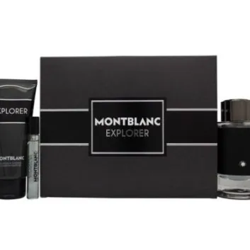 Mont Blanc Explorer Gift Set for Men includes a 100ml EDP, a 100ml shower gel, and a 7.5ml EDP.