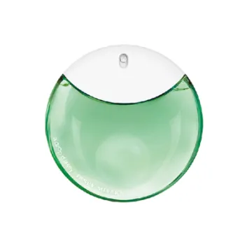 A round green and white bottle of Issey Miyake A Drop d'Issey Essentielle EDP for Women, 50ml Spray, is displayed against a plain white background.