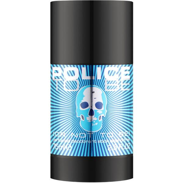 A set of 3 Police To Be Deodorant Sticks for Men (75ml each), featuring a cylindrical design with black cap and base, and a blue label displaying a skull graphic and "POLICE TO BE" on the front.