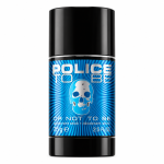 Police To Be (Or Not To Be) Deodorant Stick for Men 75ml with a black cap and metallic blue label featuring a skull icon.