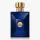 A set of two Versace Pour Homme Dylan Blue Deodorant Sprays for Men (100ml each), featuring blue rectangular bottles with gold caps and a gold Medusa emblem on the front.