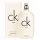 A clear frosted bottle of CK One EDT 100ml, Calvin Klein CK One Eau De Toilette for Unisex Men and Women, is pictured beside its matching box featuring minimalist black text on a light background.