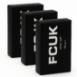 Three 150g bars of Fcuk Urban Soap are arranged in a staggered line against a white background.