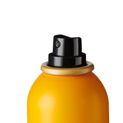 Close-up of the top of a 2x Acqua di Parma Colonia Deodorant Spray, Unisex 150ml can with a black nozzle against a white background.