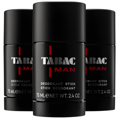 Three sticks of 3x Mäurer & Wirtz Tabac Man Deodorant Stick 75ml are arranged with one in front center and two positioned slightly behind on either side.