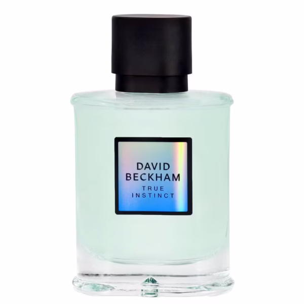 A duo pack of David Beckham True Instinct Eau de Parfum, each a 75ml spray bottle with a clear glass body, black cap, and holographic front label featuring the product name. A duo pack of David Beckham True Instinct Eau de Parfum, each a 75ml spray bottle with a clear glass body, black cap, and holographic front label featuring the product name.
