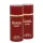 Two red cans of Jean Paul Gaultier Scandal Deodorant Spray for Men, 150ml each, featuring gold accents and white text.