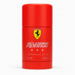A pack of 3 Ferrari Scuderia Ferrari Red Deodorant Sticks for Men, 75ml each, featuring the iconic Ferrari logo and product details on the label.
