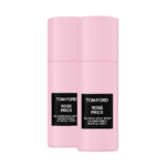 Two 150ml bottles of Tom Ford Rose Prick All Over Body Spray, unisex, are displayed side by side against a white background.