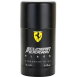 A set of 3 Scuderia Ferrari Black Deodorant Sticks, 75ml each, featuring the Ferrari logo and product name on the front.