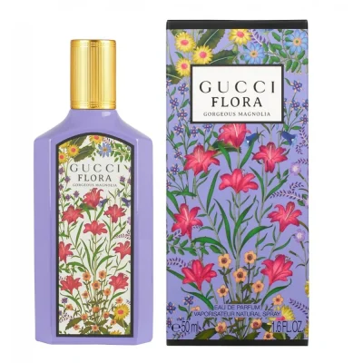 A 30ml bottle of Gucci Flora Gorgeous Magnolia Eau de Parfum for Women spray.