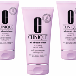 Three tubes of 3x Clinique Foaming Sonic Facial Soap 150ml are displayed upright against a white background.