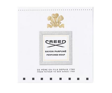 White box of 2x Creed Aventus Millesime Bar of Soap for Men, 150g, with gold emblem, brand name, and bilingual text: "From Father to Son Since 1760.