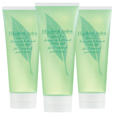 Three tubes of 3x Elizabeth Arden Green Tea Bath & Shower Gel for Her, 200ml.