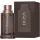 A 50ml bottle and box of Hugo Boss Boss The Scent Le Parfum Spray for Him, with a brown and rose gold design.