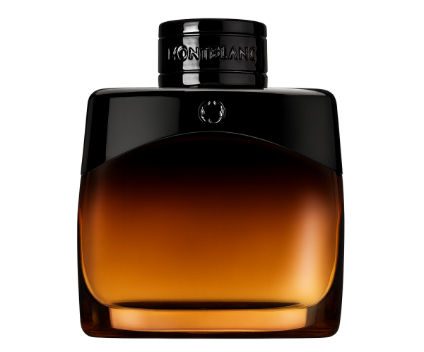 Mont Blanc Legend Night EDP Spray for Men, 100ml, comes in a Montblanc branded glass bottle with a gradient amber-to-black design and a black cap.
