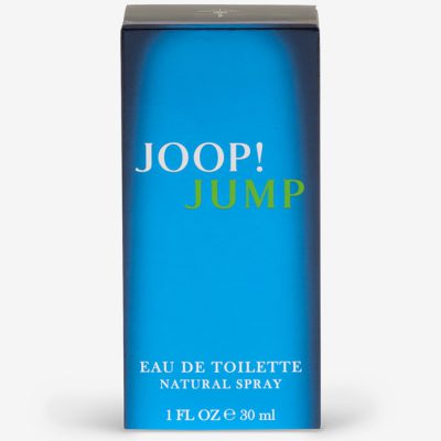 A blue box of Joop Jump EDT for Men, Eau de Toilette, 30ml Travel Size, featuring white and green text on the front.
