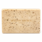 A set of 2 rectangular beige Molton Brown Black Pepper Bodyscrub Soap Bars (250g each) with brown specks, embossed with "Molton Brown London" on the front.