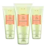 Three tubes of Maurer 4711 Acqua Colonia White Peach Coriander Shower Gel 200ml, featuring light green packaging with peach accents, are displayed against a white background.