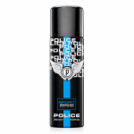 A pack of 2 Police Sport Deodorant Body Spray cans (200ml each) featuring a black design with blue accents and a winged logo on the front.