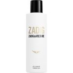 Two white bottles of Zadig & Voltaire Zadig Shower Gel for Her, 200ml each, with black caps and minimalist gold and black text on the front.