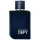 A dark blue rectangular 100ml bottle of Calvin Klein Defy Parfum Spray with a round textured cap and silver lettering on the front.