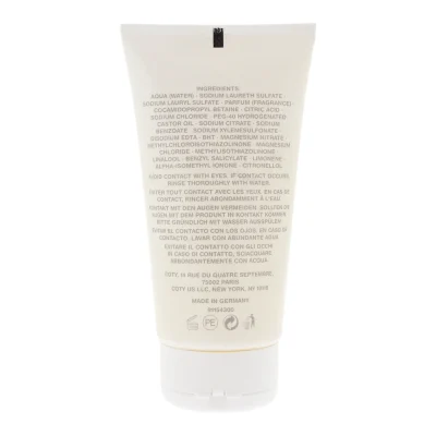 A white tube with black text displaying the product name "3x Lacoste L.12.12 Blanc Shower Gel Body Wash, 150ml," along with ingredients, usage instructions, and manufacturer details.