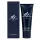A navy blue tube of Mr. Burberry Indigo all-in-one shaving cream, 75 ml, is shown next to its matching rectangular box.