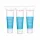 Three tubes of Clarins Paris Fresh Scrub exfoliating cream with blue and white packaging are standing side by side on a white background.