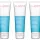 Three 50ml tubes of Clarins Fresh Scrub Refreshing Cream Scrub are displayed upright against a white background.