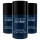 Three Davidoff Cool Water deodorant sticks in dark blue packaging, each labeled as 2.4 oz (70 g), are arranged upright next to each other against a white background.