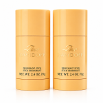 Two cylindrical yellow sticks of Davidoff Zino Deodorant for Men, each 75ml, are standing upright side by side on a white background.