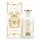 A white Gucci perfume bottle with gold accents stands next to its matching ornate box. The label reads "Love at your Darkest." Both feature decorative gold detailing and branding.