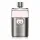 A sleek silver and glass bottle of Gucci Guilty 90ml Eau De Toilette for Men features a metallic cap and the signature Gucci logo on the front.