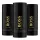 Three black Hugo Boss "The Scent" deodorant sticks are displayed upright, with the center stick slightly in front of the other two.